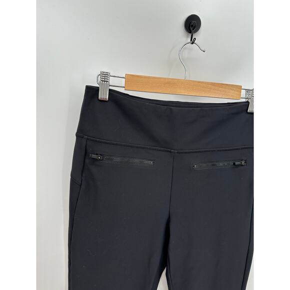 Athleta Pants Womens Medium Black Stellar Cropped Leggings Zipper Pockets - Picture 5 of 10